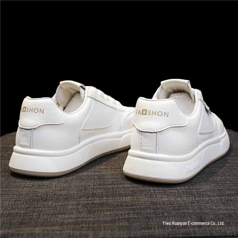 Women's White Versatile Sneakers - Flat, Thick Sole, Stylish 2025 Design for Spring and Autumn