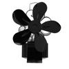 Wood Stove Fan Heat Powered Non Electric 5 Blades with Magnetic Thermometer Fireplace Burner Accessories