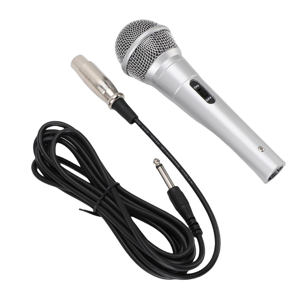 Handheld Wired Microphone 6.5mm Cardioid Dynamic Vocal Mic for Speakers Karaoke Singing Machine Amp Mixer