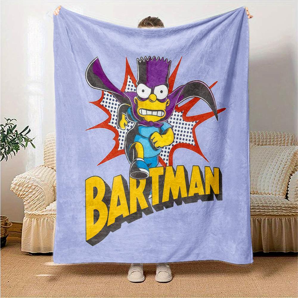 The Simpsons Flannel Blanket, High quality Comfortable for All Seasons, Home Decor, Warmth and Comfort