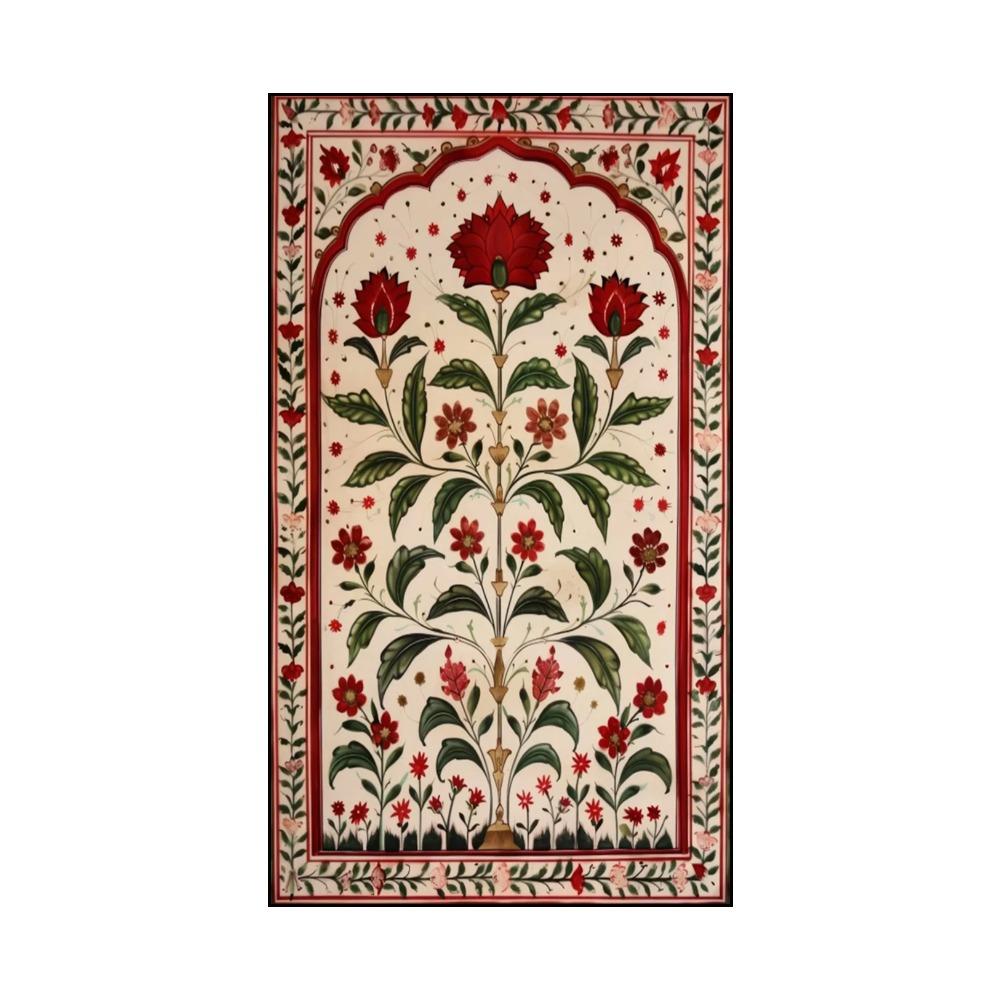 Turkish Tile Tree of Life Watercolor Painting Prints Traditional Ottoman Floral Wall Art Picture Canvas Poster Home Decor