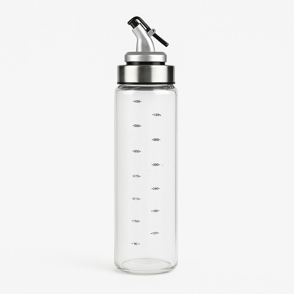 Glass Dispenser 500 ml with Scale for Oil, Sauces, Vinegar, Spices