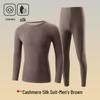 Women's Cashmere Silk Thermal Underwear Set - Seamless, Round Neck, Autumn/Winter Warm Suit for Couples