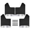 XUKEY Mud Universal Fender Guards for Mini Pickup and Passenger with Reflective Stainless Body Car Exterior No Drilling Screws Black Mudguards, Flaps,