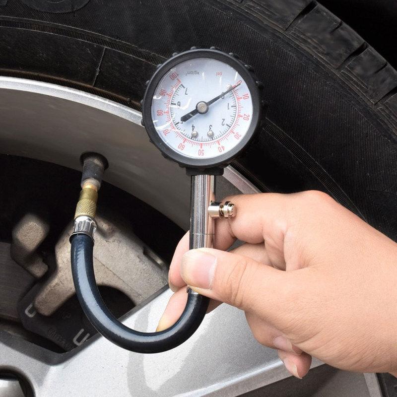 1pc Auto Motorcycle Accessories Car 0-100PSI Wheel Air Pressure Checker Adapter High-Precision Long Tube Tire Pressure Tester