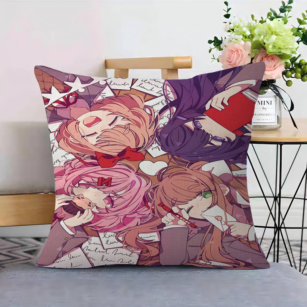 Anime Game DDLC D-Doki Pillow Cover Sofa Cushion Cover Home Room Decoration Children Gift