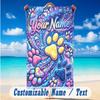 Dog Theme Beach Towel Personalized Custom Name & Text Soft Quick Dry Beach Towel for Swimming Travel