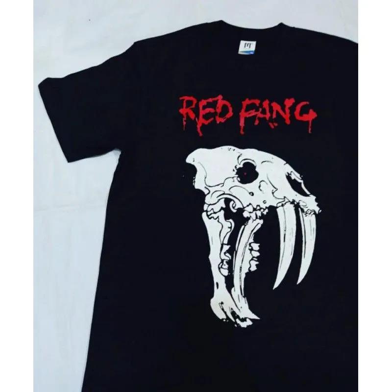 Unisex Short Sleeve Crew Neck Cotton T Shirt Red Fang XXXL