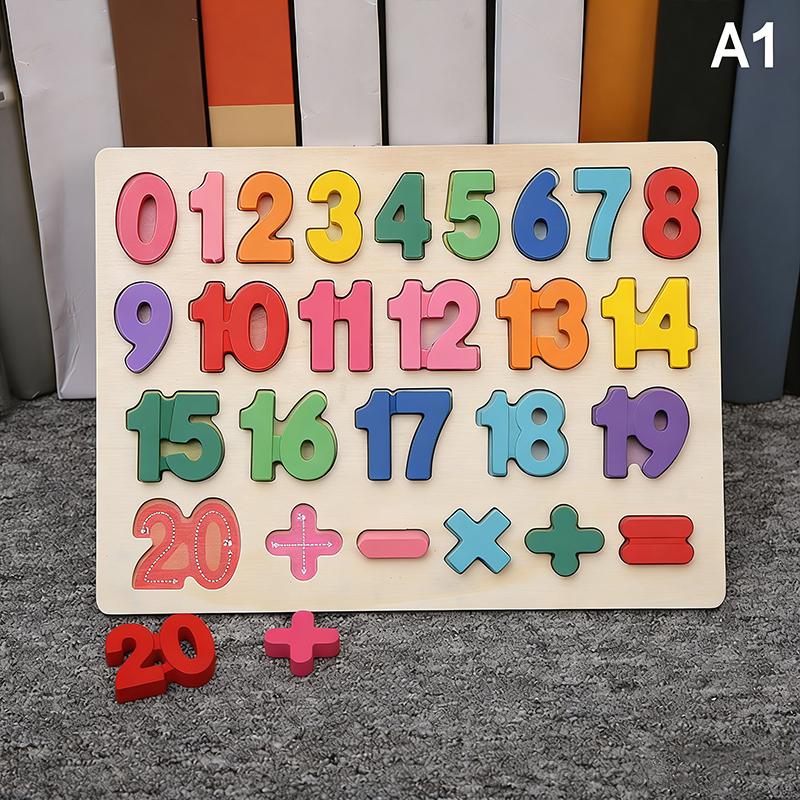 Dětské Alfabetické Aritmetické Číselné Puzzle Dřevěné Montessori Předškolní Učení Vzdělávací Hra Hračka Narozeninové Dárky Pro Děti