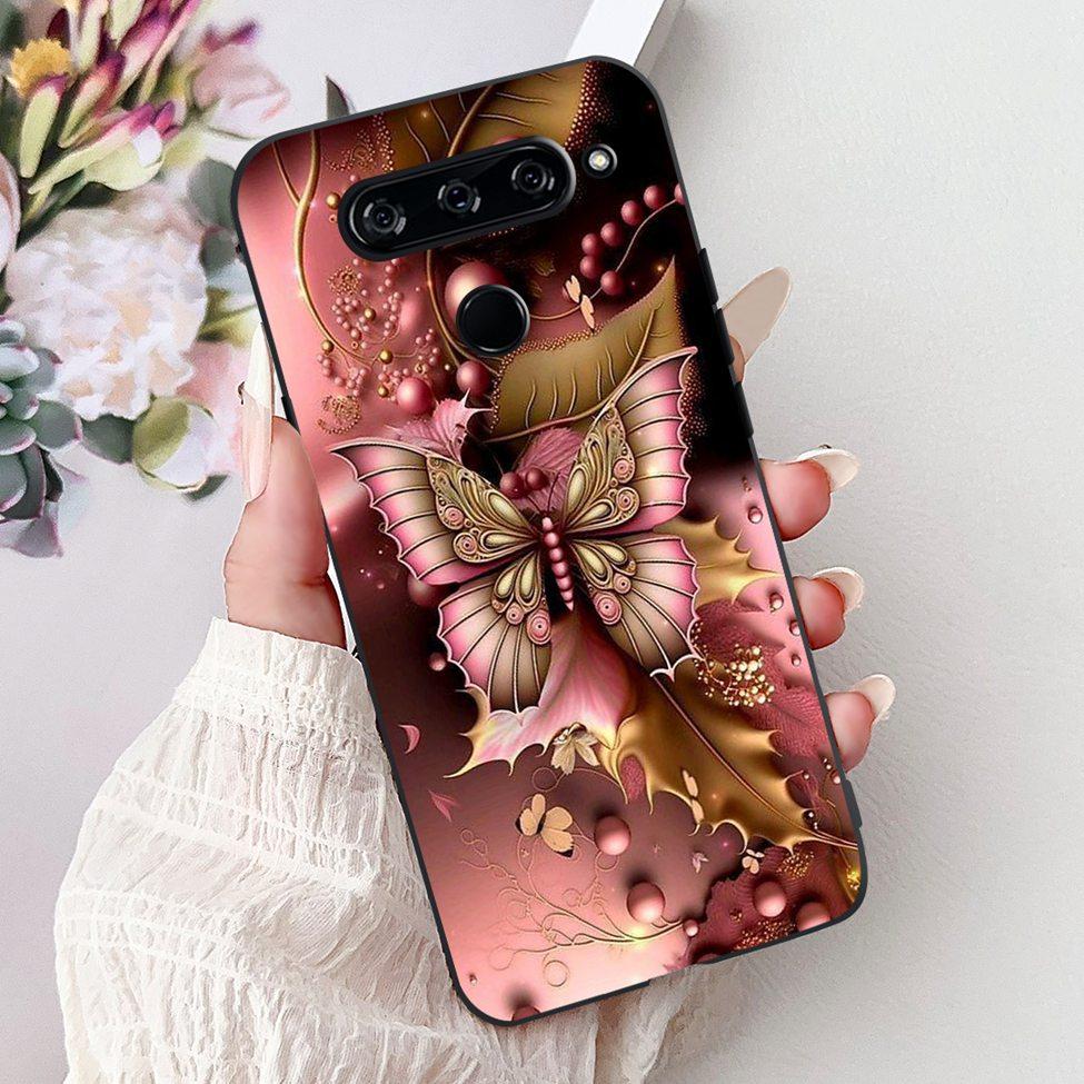 Funda For LG V40 ThinQ Case Cover Silicone Luxury Fashion Cute Cat Cool Shockproof Bumper Casing For LG V405 LM-V405 LM-V409N