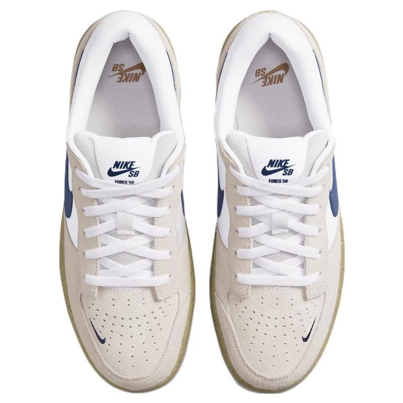 Nike Sb Force 58 White Light Brown Gum Skateboard Shoes CZ2959-100