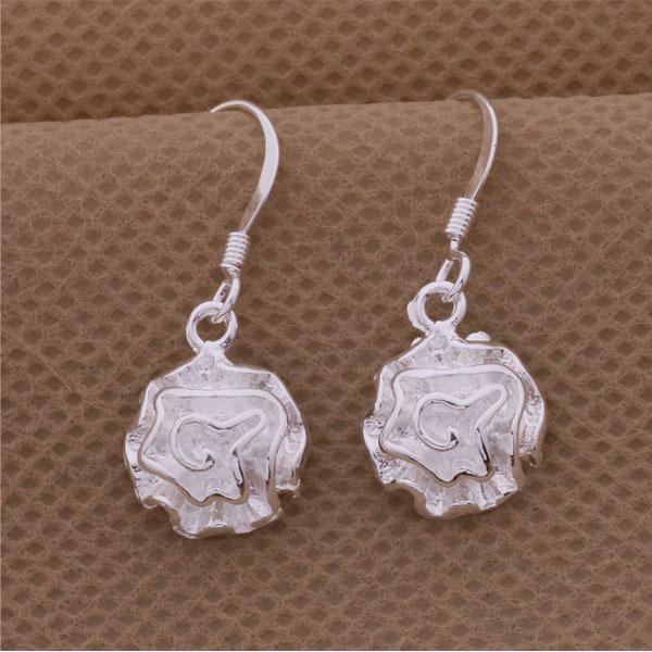 925 Silver Temperamental Rose Earrings & Necklace Set by Xianmei