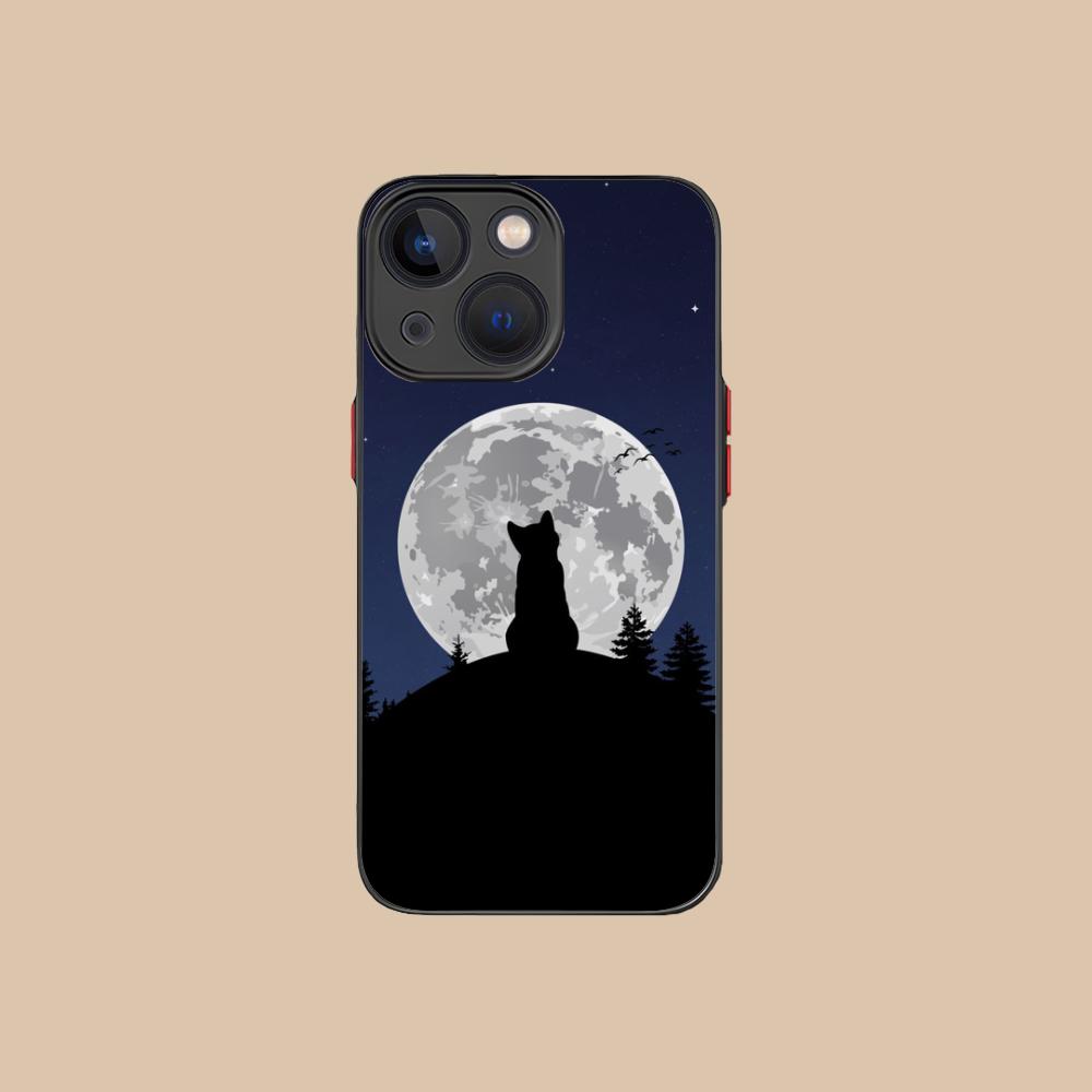 Luna Moon Cat Mobile Phone Case for iPhone 17 16 15 14 13 12 11 X XR XS 8 7 Air Pro Max Plus Mini Colorful Silicone Cover Cover