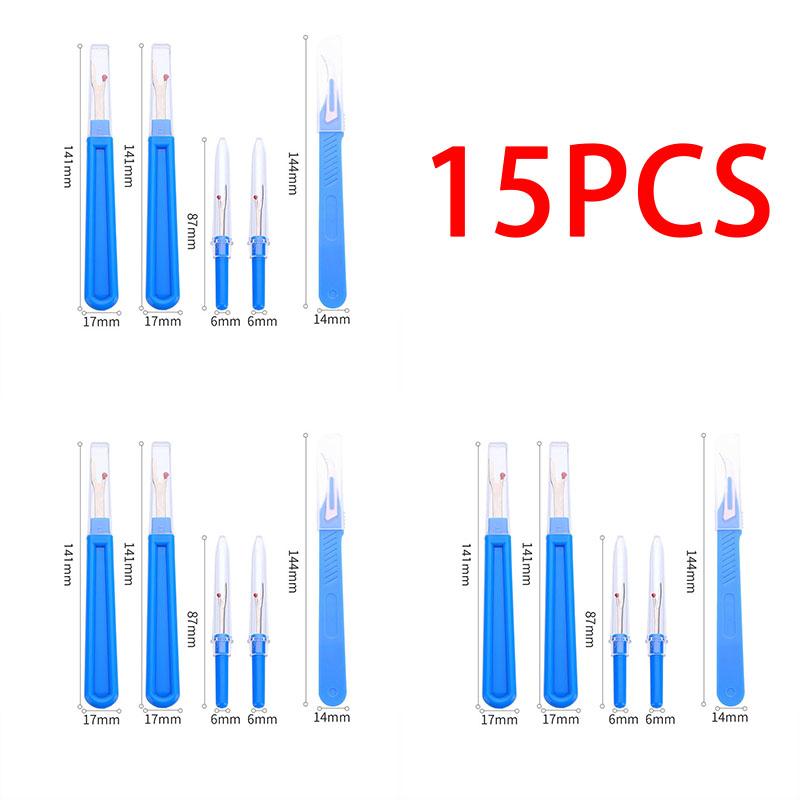 5PCS/SET Sewing Seam Ripper Kit Blue DIY Plastic Handle Seam Stitch Ripper Unpicker Remover Beginner Home Repair Embroidery