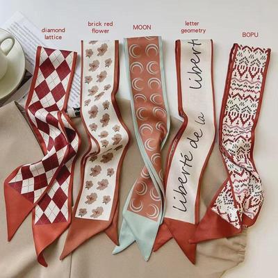 Elegante Pañuelo de Seda Retro Rojo Banda para el Cabello para Bodas y Regalos