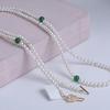 New Design Natural Freshwater Pearl Long Necklace for Women Flower Clasp Necklace Sweater Chain Fashion Jewelry