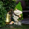 JYL TS/069,Creative Flocked Well Pump Gnome Solar Outdoor Light for Garden Path Statue Decor