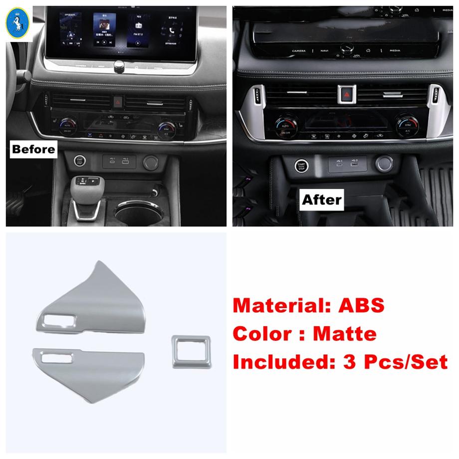 Matte Car Water Cup Holder / Gear Shift Lift / Air AC Accessories Cover Trim For Nissan X-Trail X Trail / Rogue T33  - 2026