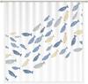 Abstract Swimming Fish Minimalist Shower Curtain Cartoon Ocean Waterproof Fabric Decorative Bathtub With 12 Hooks