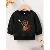 European sizes Cute and Fun Printed Pattern, Thin and Versatile Comfortable Round Neck Hoodie for 0-3 Year Old  Kids , Suitable for Outdoor Wear