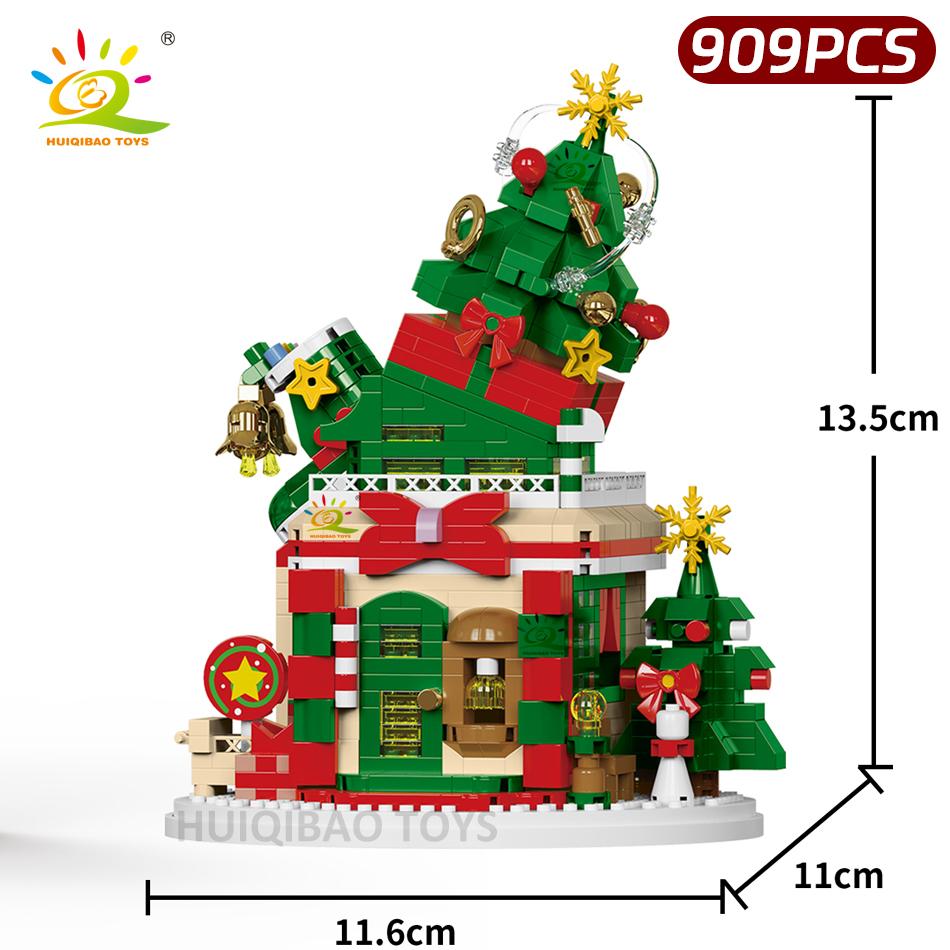Non-Toxic Children Mini Christmas Tree Santa Claus House Model Micro Building Block Diy Snowman Bricks Toys Adult Ornament Gift