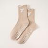 Women Pilates Grip Socks With Ruffle, Cute Non Slip Yoga Socks Bow Frilly Crew Sock For Barre Yoga Dance Workout Barefoot Fitnes