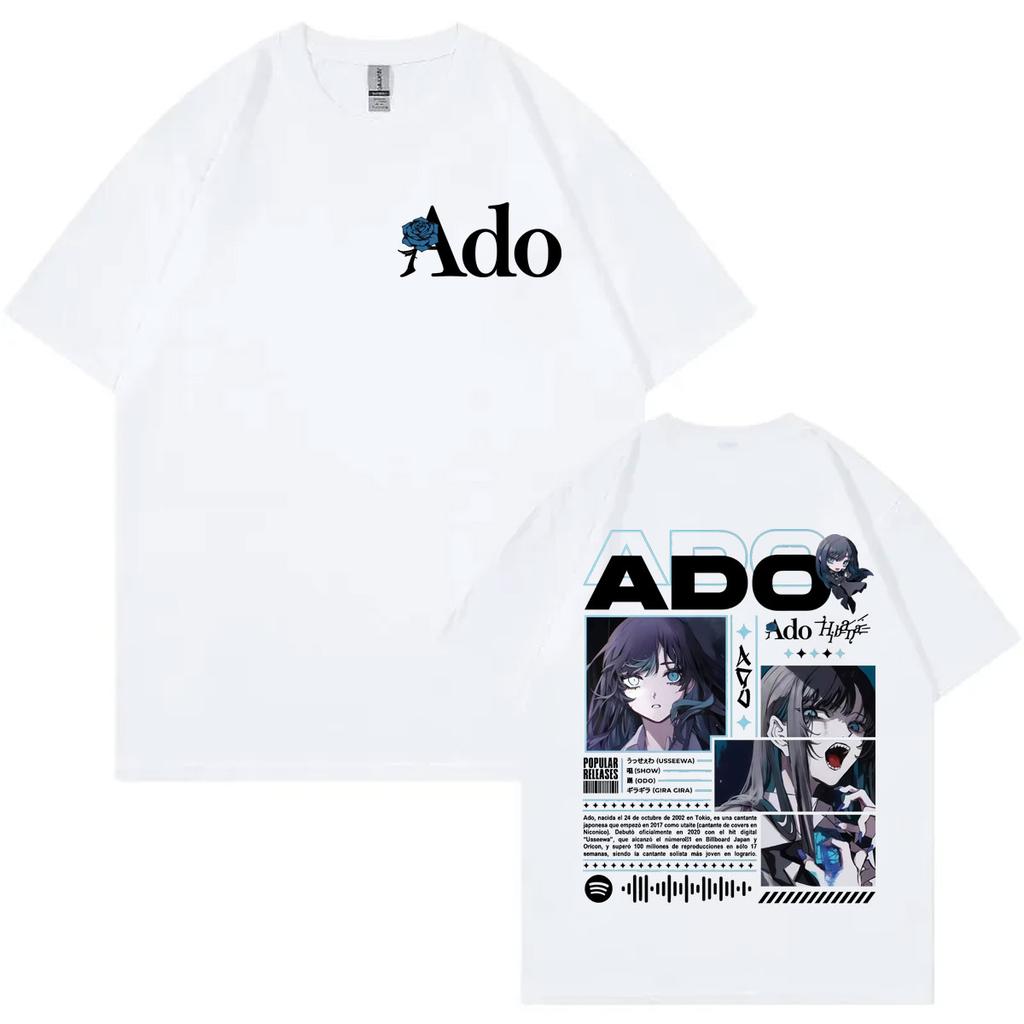 T-shirt Grafiche Singer Ado Hibana World Tour 2025 Moda Vintage Manica Corta T-shirt Unisex Unisex Casual Larga Maglietta in Cotone