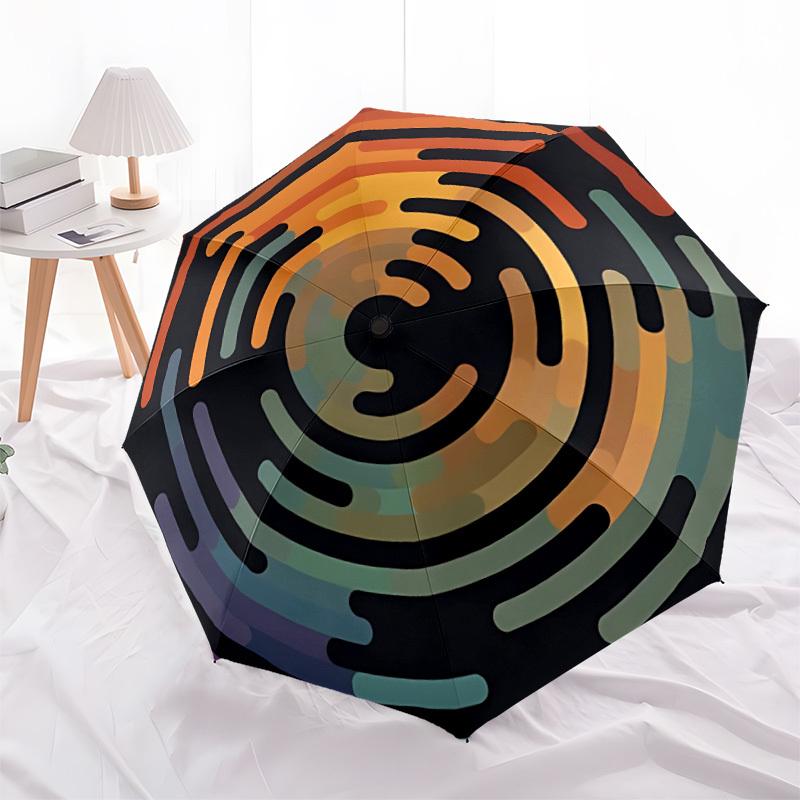 

1pc Spiral Pattern Automatic Open 8-Rib Windproof Umbrella, Travel & Commuting, Suitable for All Seasons