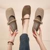 Mode-Einzelschuhe für Damen 2025 Sommer neu, Oberbekleidung, niedriger Absatz, leichter Ausschnitt, Mary Jane Schuhe mit quadratischer Spitze, weicher Sohle und Schnalle zum doppelten Tragen