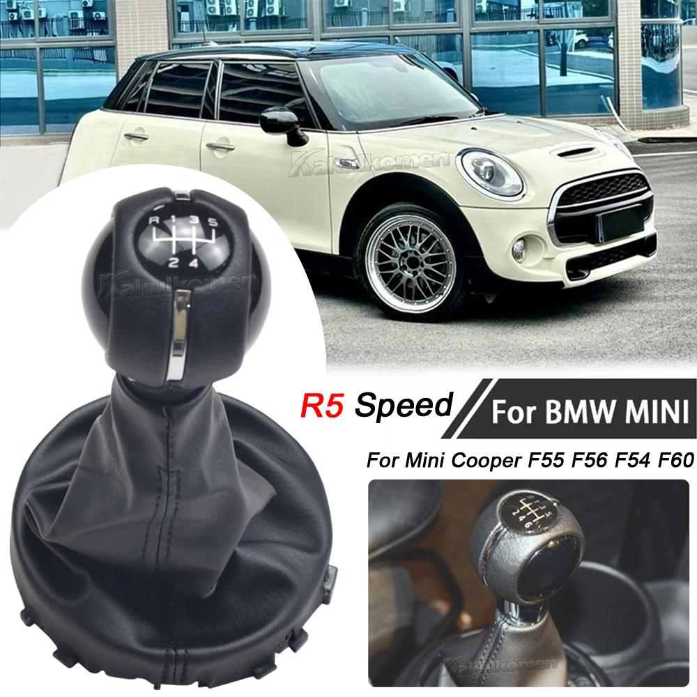 5 6 Speed Car Manual Gear Shift Knob Stick Lever HandBall Cover Leather Replacement For Mini Cooper F54 F55 F56 F57 F60