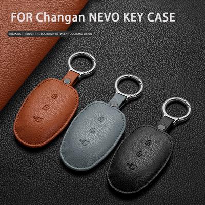 3 Tasten Leder Auto Fernbedienung Schlüsselhülle Schale Für Changan Qiyuan Nevo Kratzfest Auto Schlüssel Schutzhülle Dekorative Zubehörteile
