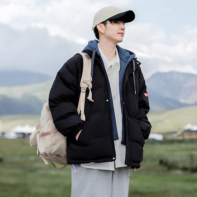 

Зимняя теплая одежда из хлеба, плотная хлопковая одежда, свободные пуховые куртки, куртки с капюшоном для мужчин и женщин XS чёрный