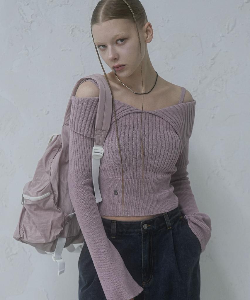 AVANDRESS Seul Sailor Off Shoulder Knit - 4Col