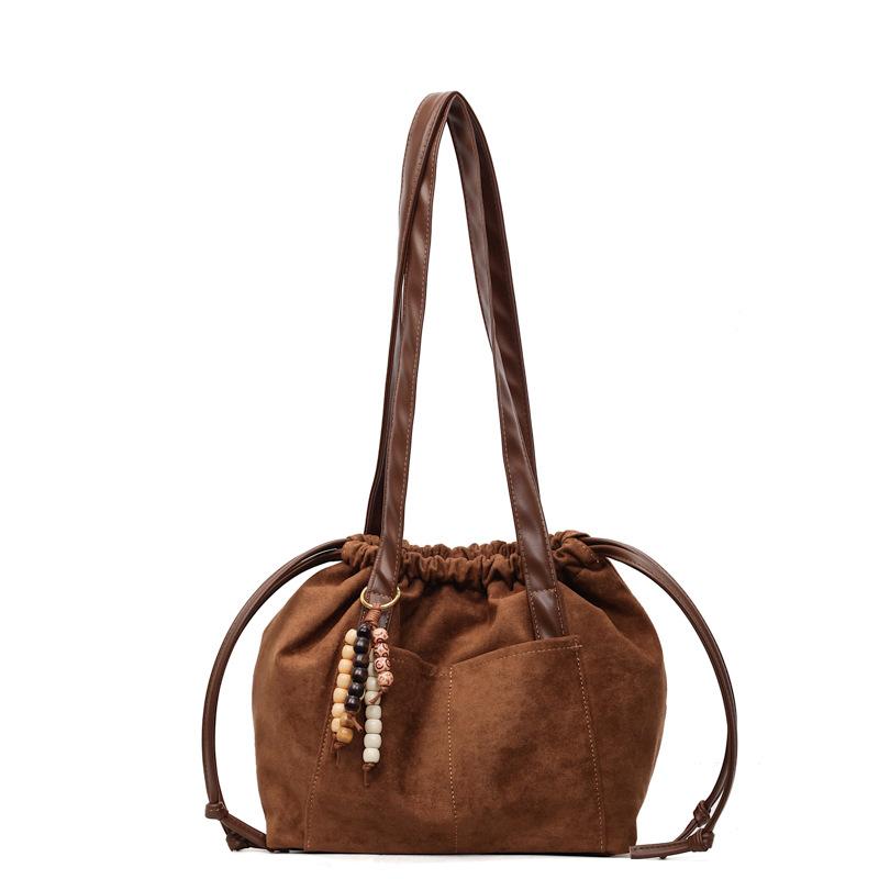 

Big bag women s 2025 autumn new popular fashion shoulder bag large capacity commuting class bucket bag without pendant