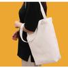 Large Capacity Canvas Shoulder Handbag Folding Eco-Friendly Cotton Tote Bags Reusable DIY Shoulder Bag Grocery Bags Beige Black