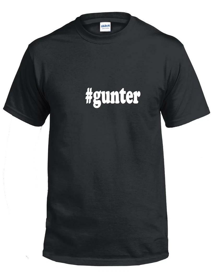#gunter T-Shirt Hashtag gunter Funny Gift Black White Cotton Tee Shirt 2XL