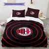 AC Milan logo  Pattern Bedding Quilt Set Quilt Cover Pillowcase Home Decoration Birthday Gift (1 * duvet cover + 2 * pillowcase, without core)