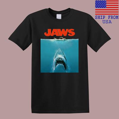 JAWS Retro Movie Shark Men#039;s Black Size S5XL Unisex T-Shirt