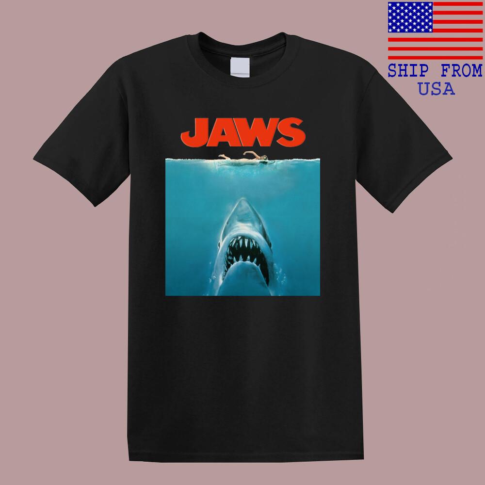 JAWS Retro Movie Shark Men#039;s Black Size S5XL Unisex T-Shirt XXL