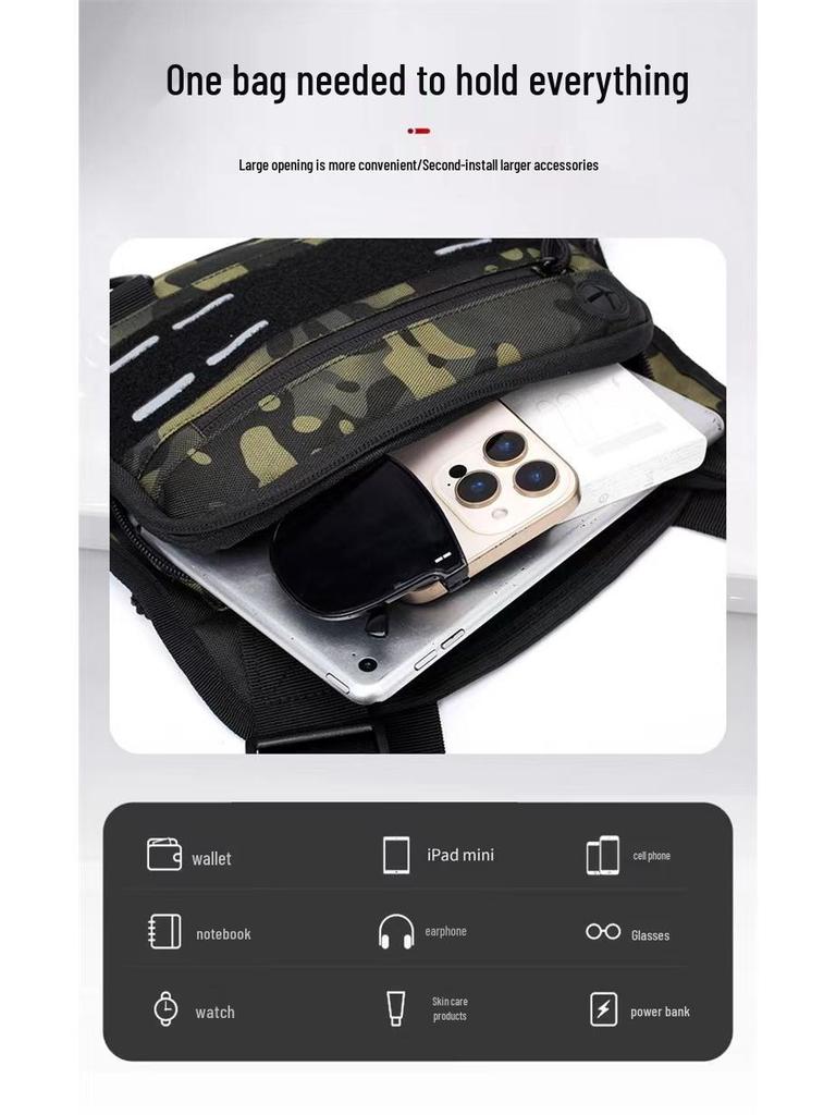 Pánská venkovní taktická vesta - Multifunkční náprsní taška pro trénink, běh a fitness