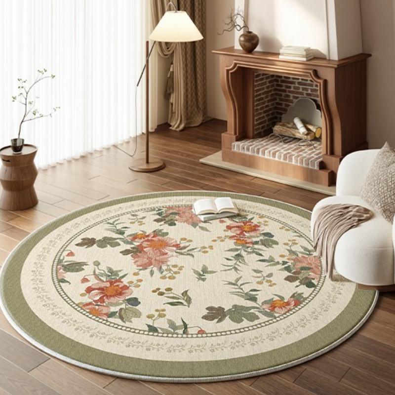 Round Carpet Bedroom Bedside French Medieval Style Cloakroom Dressing Table Chair Floor Mat Home Decoration Living Room Rugs