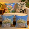 Cushion Cover  Linen  SkinFriendly Soft Decorative Case For Sofa Home Decor Fashion Daisy Pillow Cover