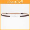 Leather Waist Belt For Women With Metal Clasp Adjustable Thin Strap For Casual Or Office Wear