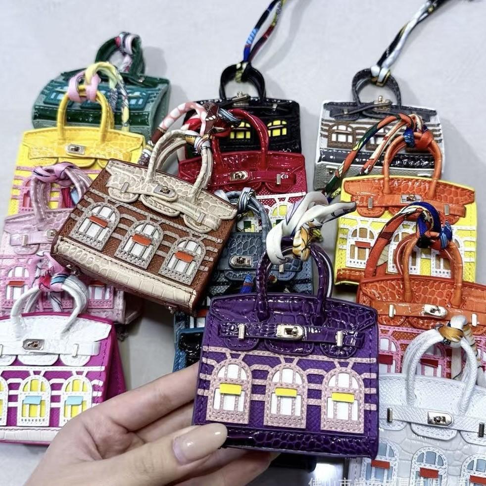 Sınır ötesi moda kontrast kör kutu mini platin pencere küçük ev kolye kulaklık ruj araba anahtarı çanta kolye