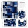 4Pcs No39 Shower Curtain Set with Non-Slip Bath Mat, Toilet Lid Cover, Contour Rug & 12 Hooks, Bathroom Decor