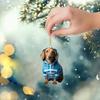 2d Acrylic Cheerful Christmas Dog Keychain Unique Decorative Accessory For Car And Cozy Home Decor