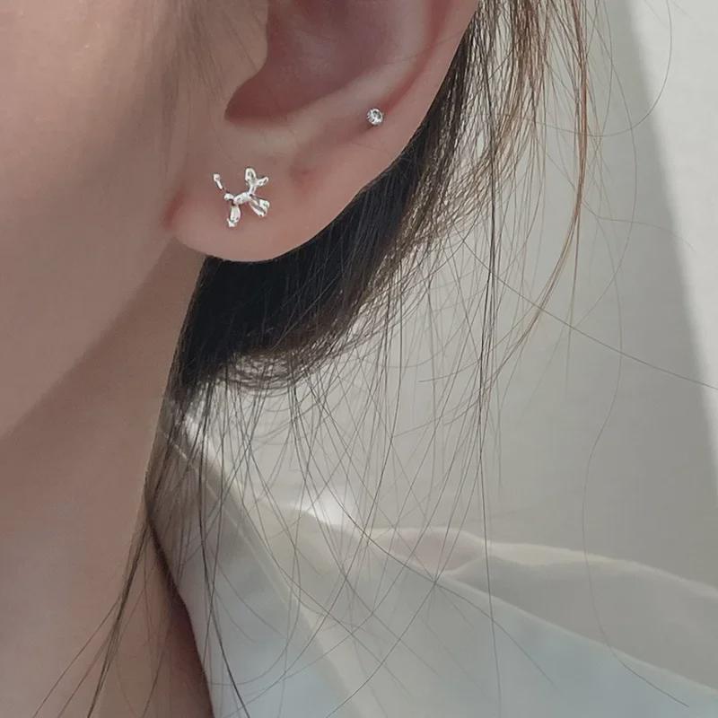 2023 New 925 Sterling Silver Balloon Dog Earrings for Women - Comfortable Small Sleep-Friendly Design