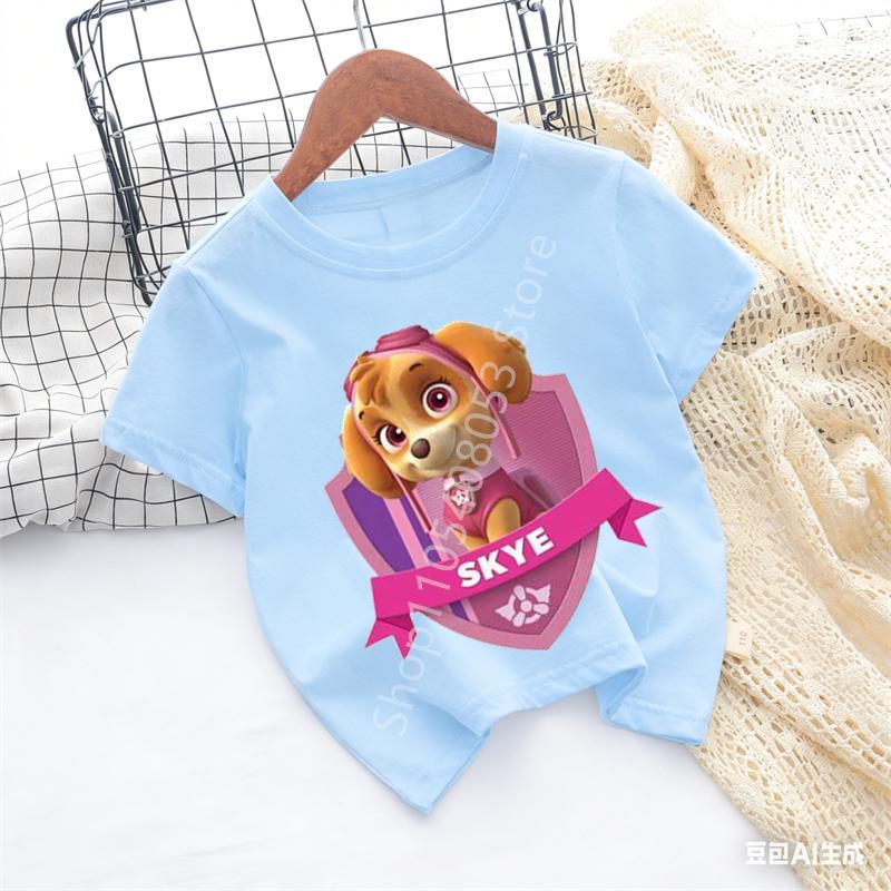 Cute Boys Girls Casuals Tops Summer Birthday Clothing Gift Hots Paw Patrol Kids Tshirts Kawaii Cartoon Character Printed Shirts
