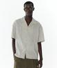 CONNECT KINLOCH Stitch Pleated Stripe Open Collar Shirt [Ivory]