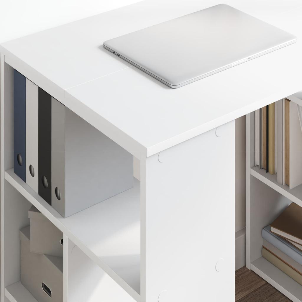 White Desk with Shelf 90 x 50 x 75 cm Engineered Wood